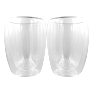 2PC 350ML Double Wall Glass Tumbler