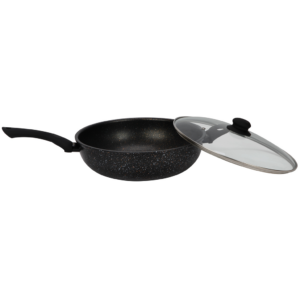 30CM Wok w/ Glass Lid Marble Finish