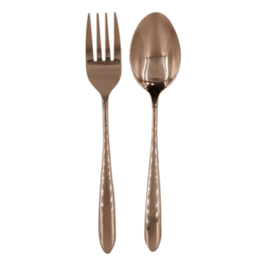 PVD Coated 2PC Serving Cutlery Rose Gold